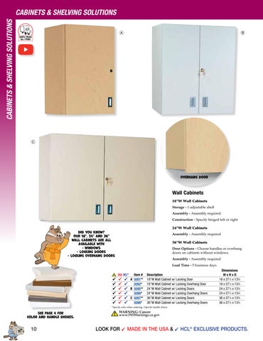 Health Care Logistics 家具目录 · Cabinets × 层架 Solutions 第 10 页
