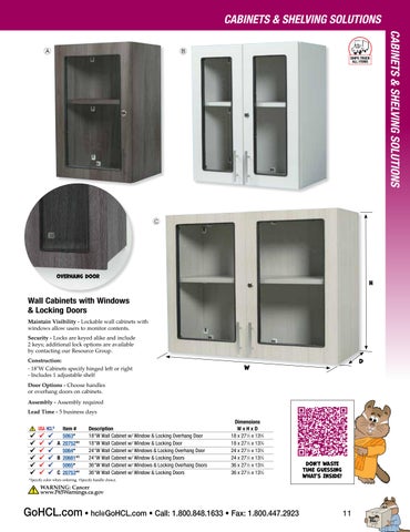 Health Care Logistics 家具目录 · Cabinets × 层架 Solutions 第 11 页