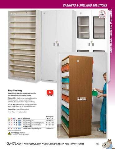 Health Care Logistics 家具目录 · Cabinets × 层架 Solutions 第 15 页
