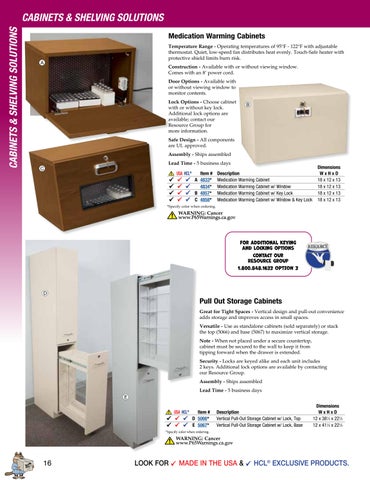 Health Care Logistics 家具目录 · Cabinets × 层架 Solutions 第 16 页