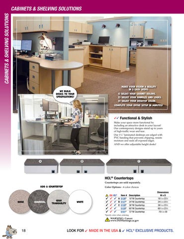 Health Care Logistics 家具目录 · Cabinets × 层架 Solutions 第 18 页