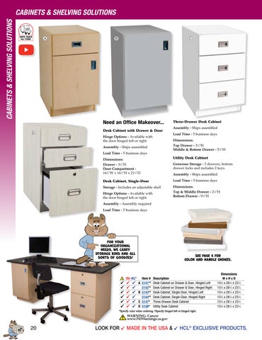 Health Care Logistics 家具目录 · Cabinets × 层架 Solutions 第 20 页