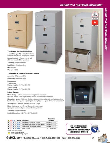 Health Care Logistics 家具目录 · Cabinets × 层架 Solutions 第 21 页