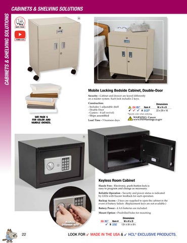 Health Care Logistics 家具目录 · Cabinets × 层架 Solutions 第 22 页