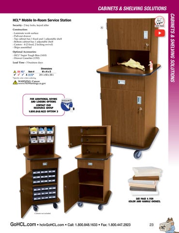 Health Care Logistics 家具目录 · Cabinets × 层架 Solutions 第 23 页
