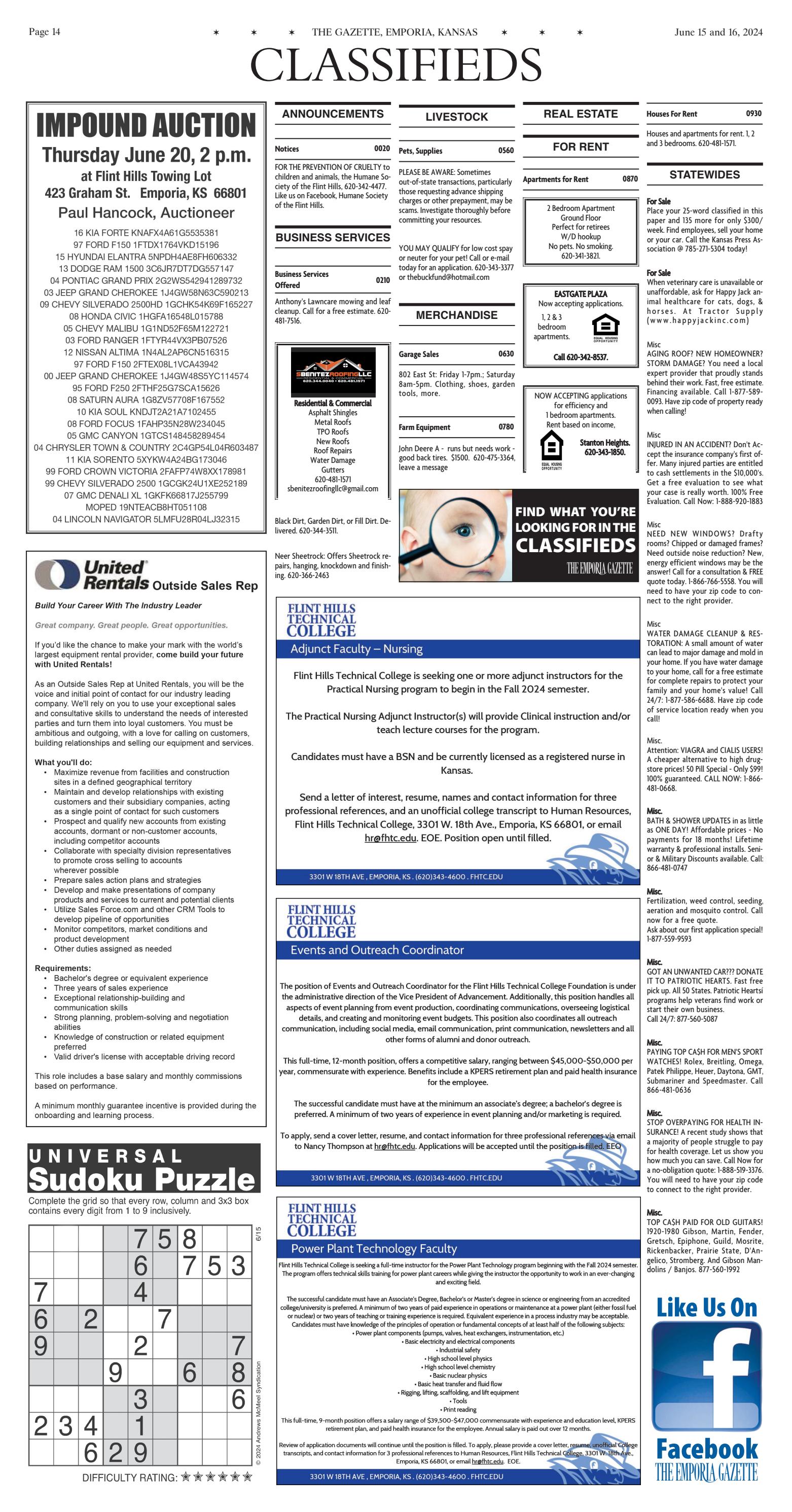 Classifieds by The Emporia Gazette Issuu
