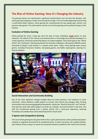 selection of fun online games