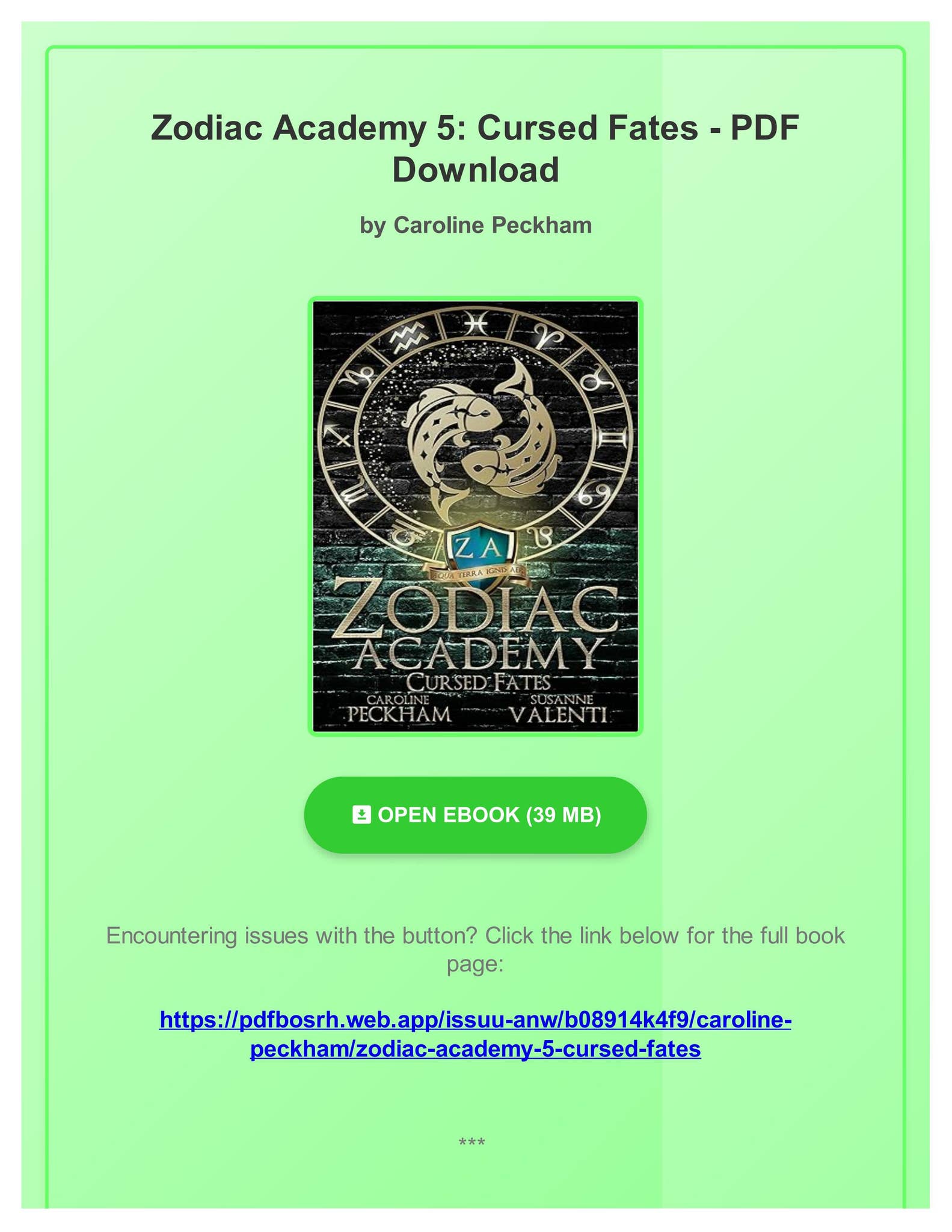 Epub Zodiac Academy 5 Cursed Fates by Caroline Peckham by
