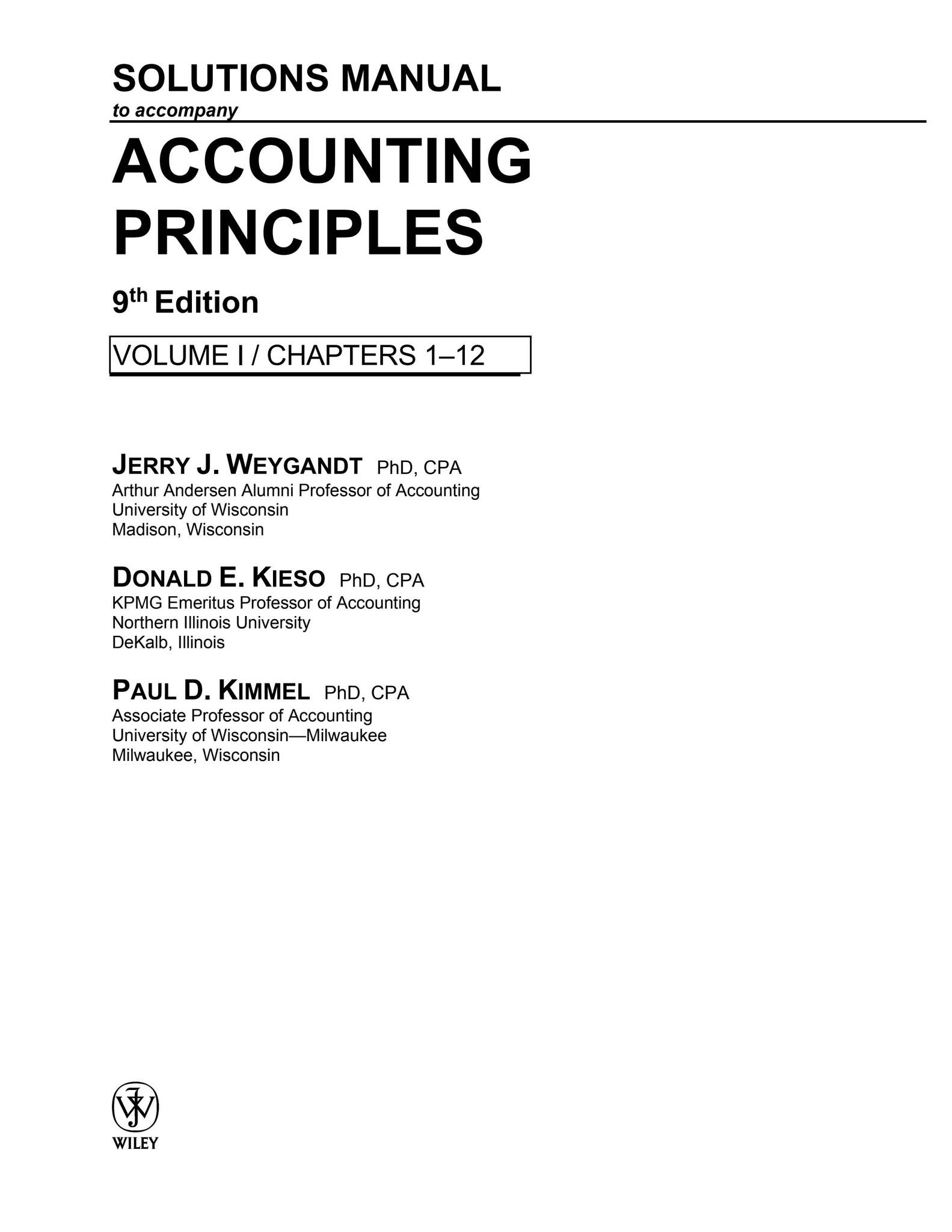 Accounting Principles, 9th Edition Solutions Manual by Ace Test Banks ...