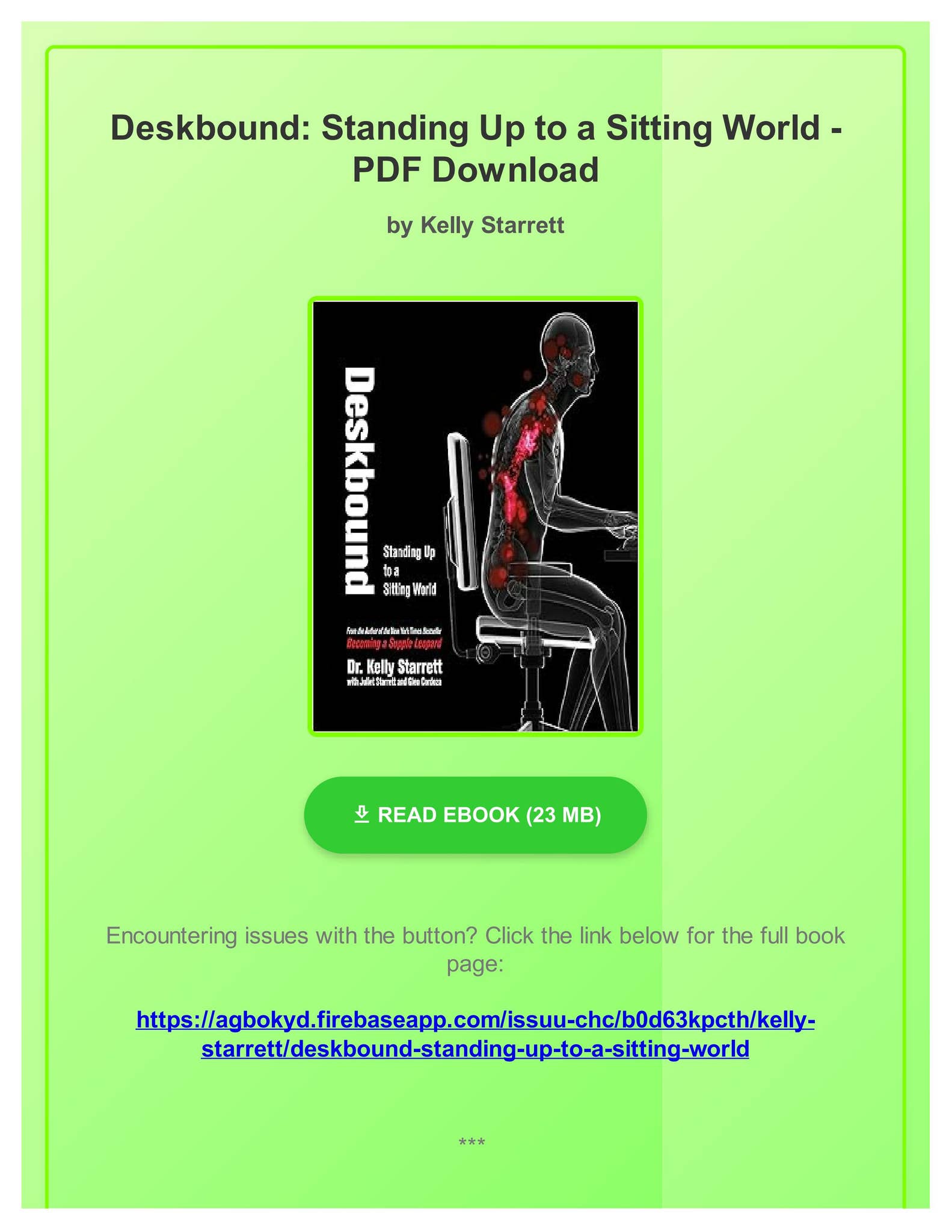 [PDF] Deskbound: Standing Up to a Sitting World by Kelly Starrett by ...