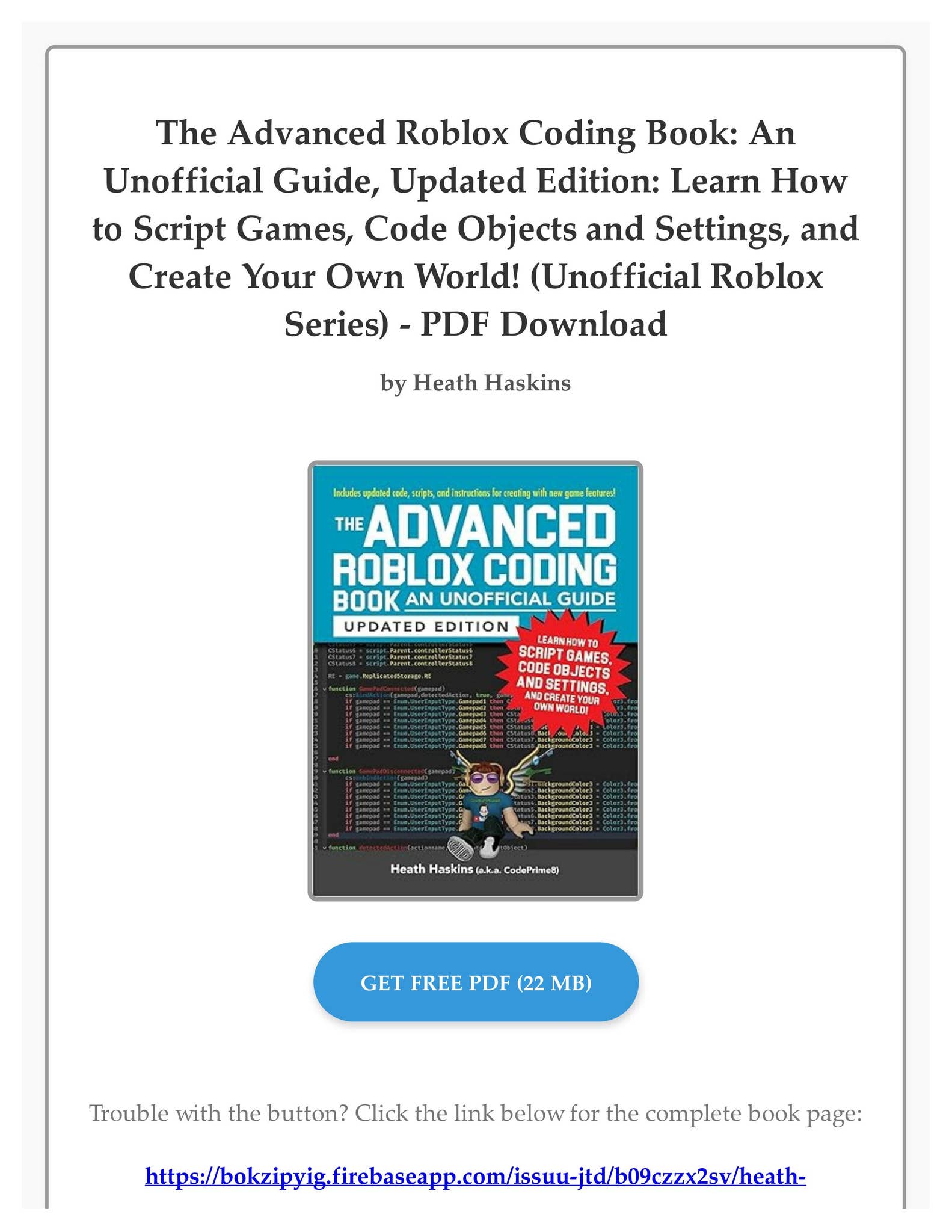 PDF Download The Advanced Roblox Coding Book: An Unofficial Guide ...