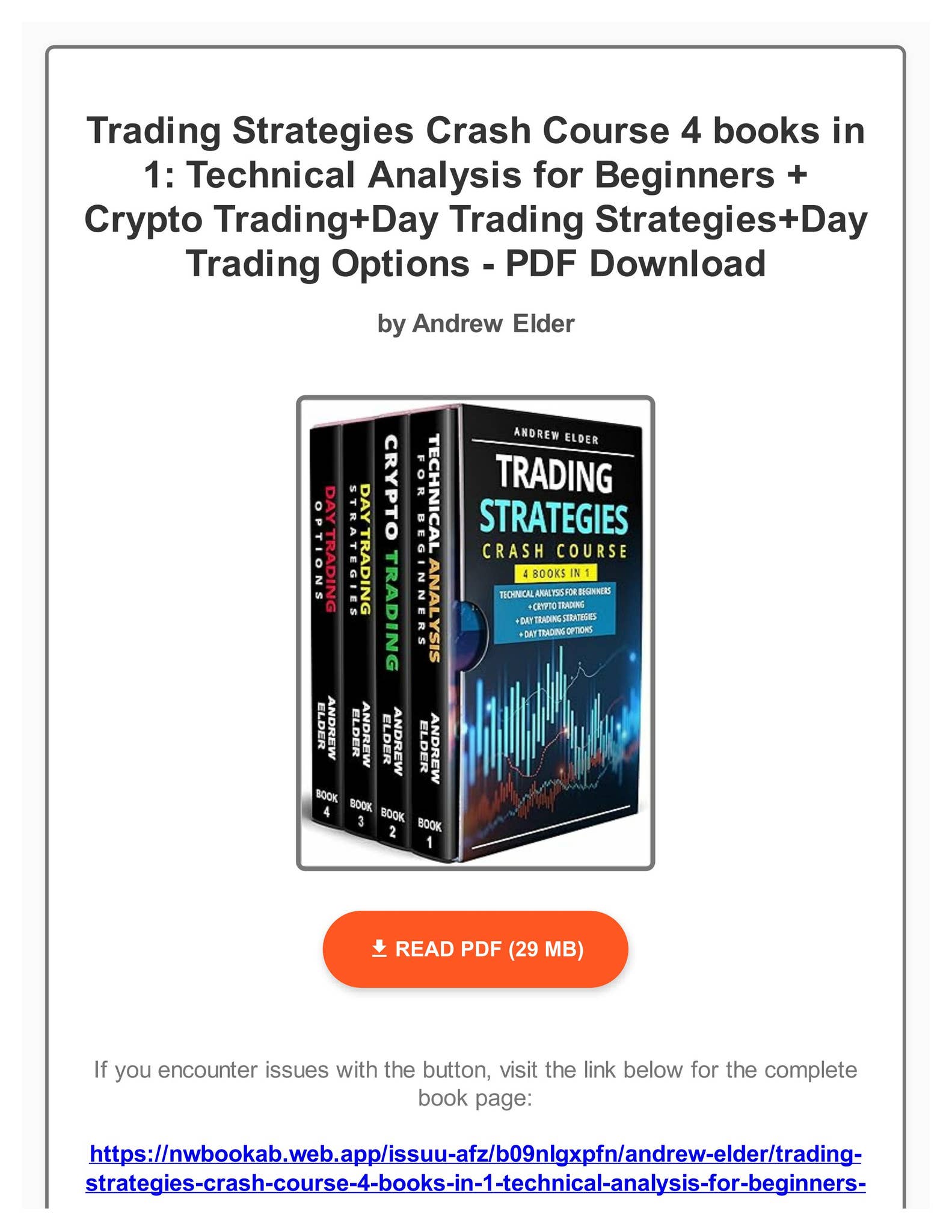 PDF Trading Strategies Crash Course 4 books in 1: Technical