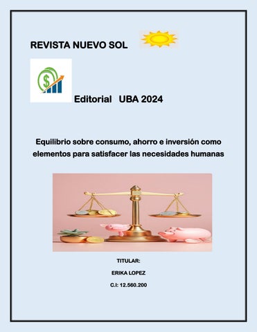 Equilibrio sobre consumo, ahorro e inversion