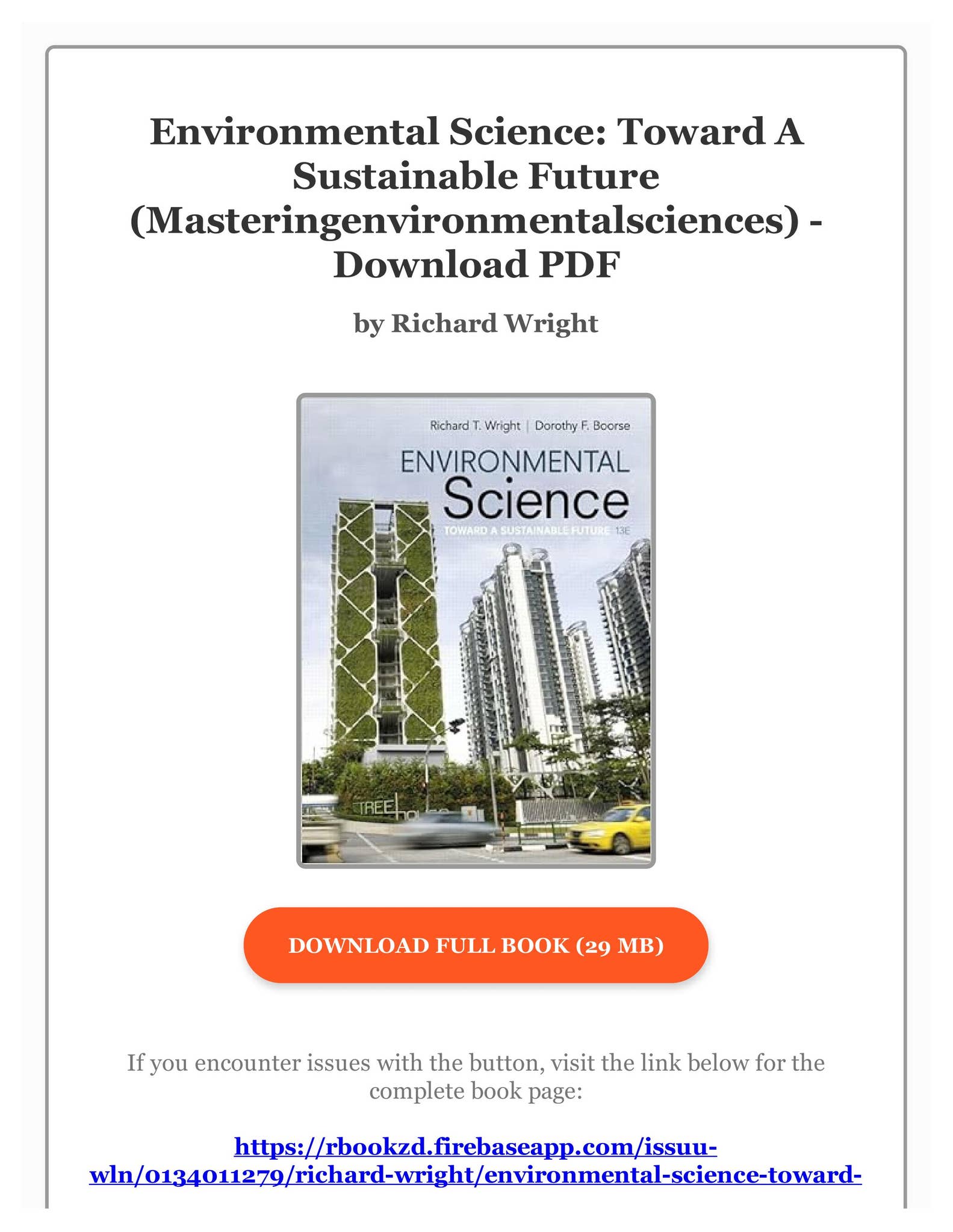 Free Pdf) Environmental Science: Toward A Sustainable Future