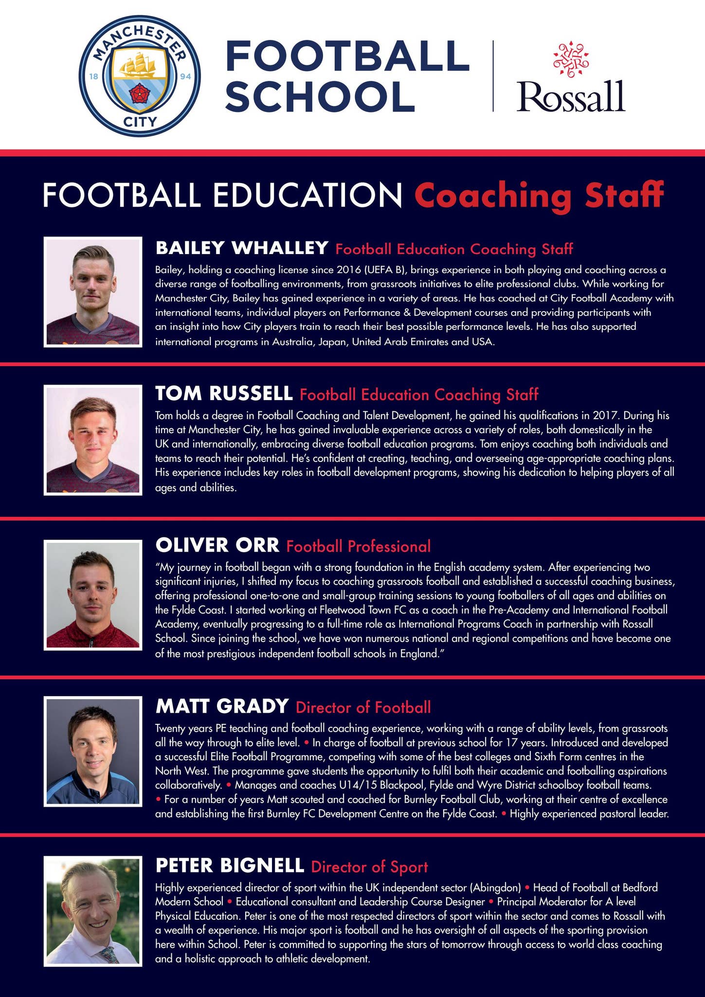 MCFC Meet The Coaches by Rossall School - Issuu