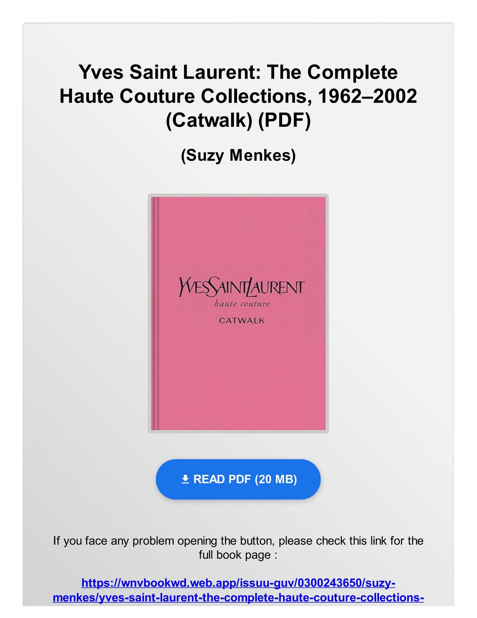 PDF Yves Saint Laurent: The Complete Haute Couture