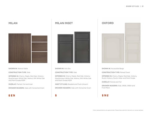Styles, Woods × Finishes | All Product Lines | June 2024 更新版 第 21 页