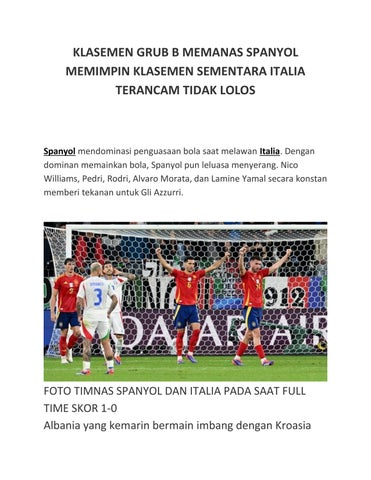 KLASEMEN LIGA EURO 2024 