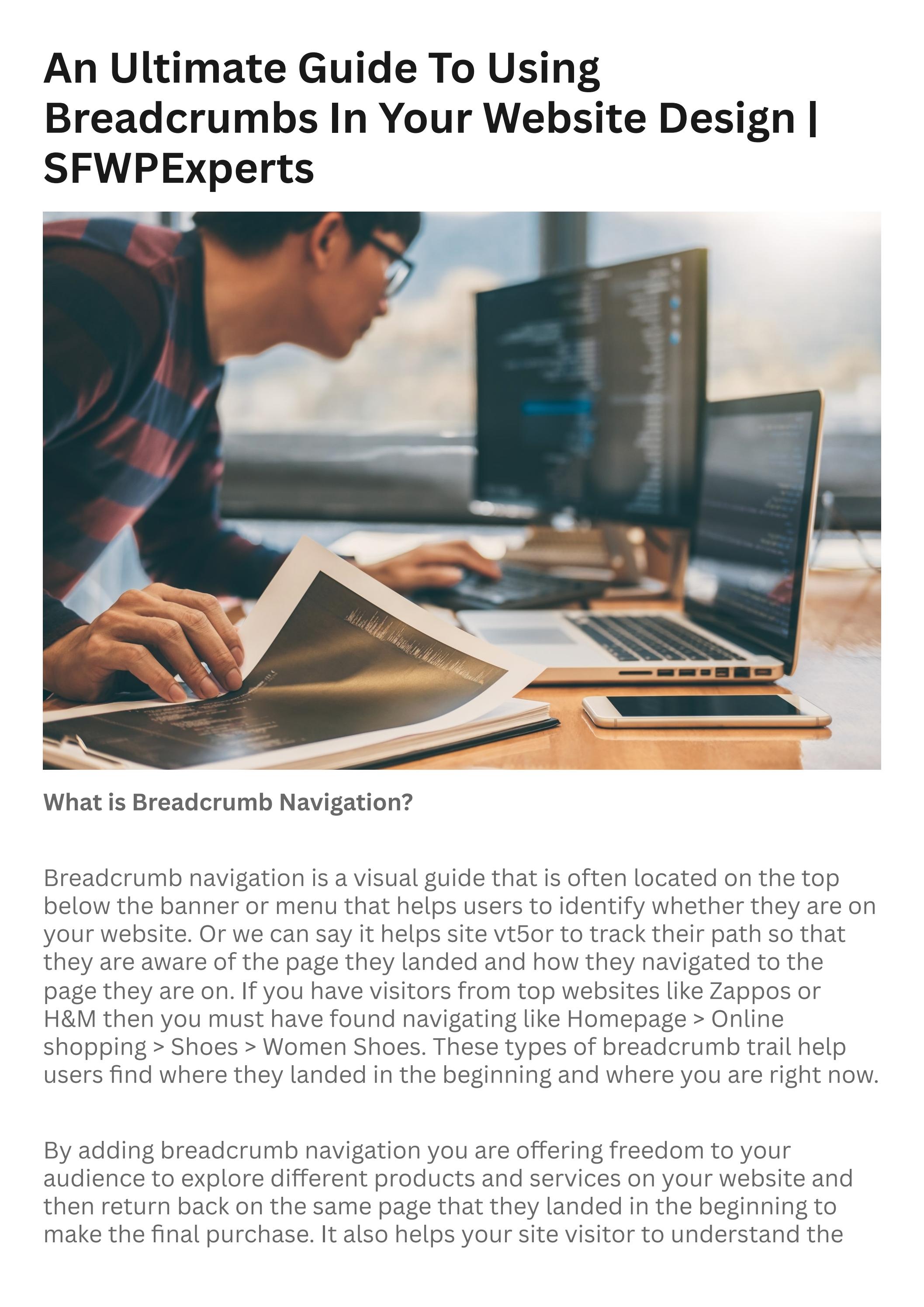 An Ultimate Guide To Using Breadcrumbs In Your Website Design ...