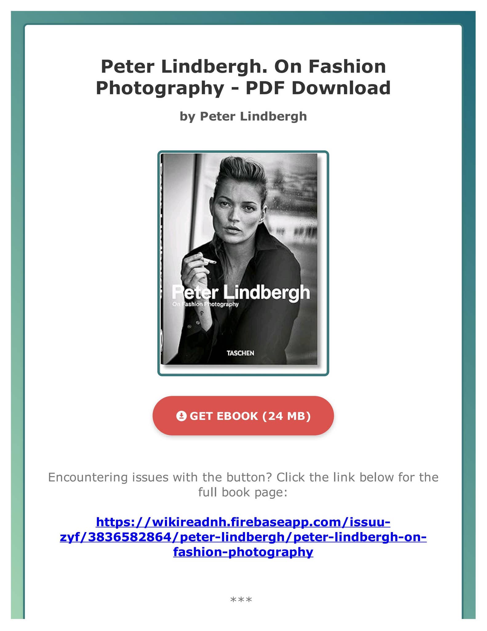 Peter Lindbergh 洋書写真集 Peter Lindbergh. On Fashion Photography. 40th Ed. TASCHEN