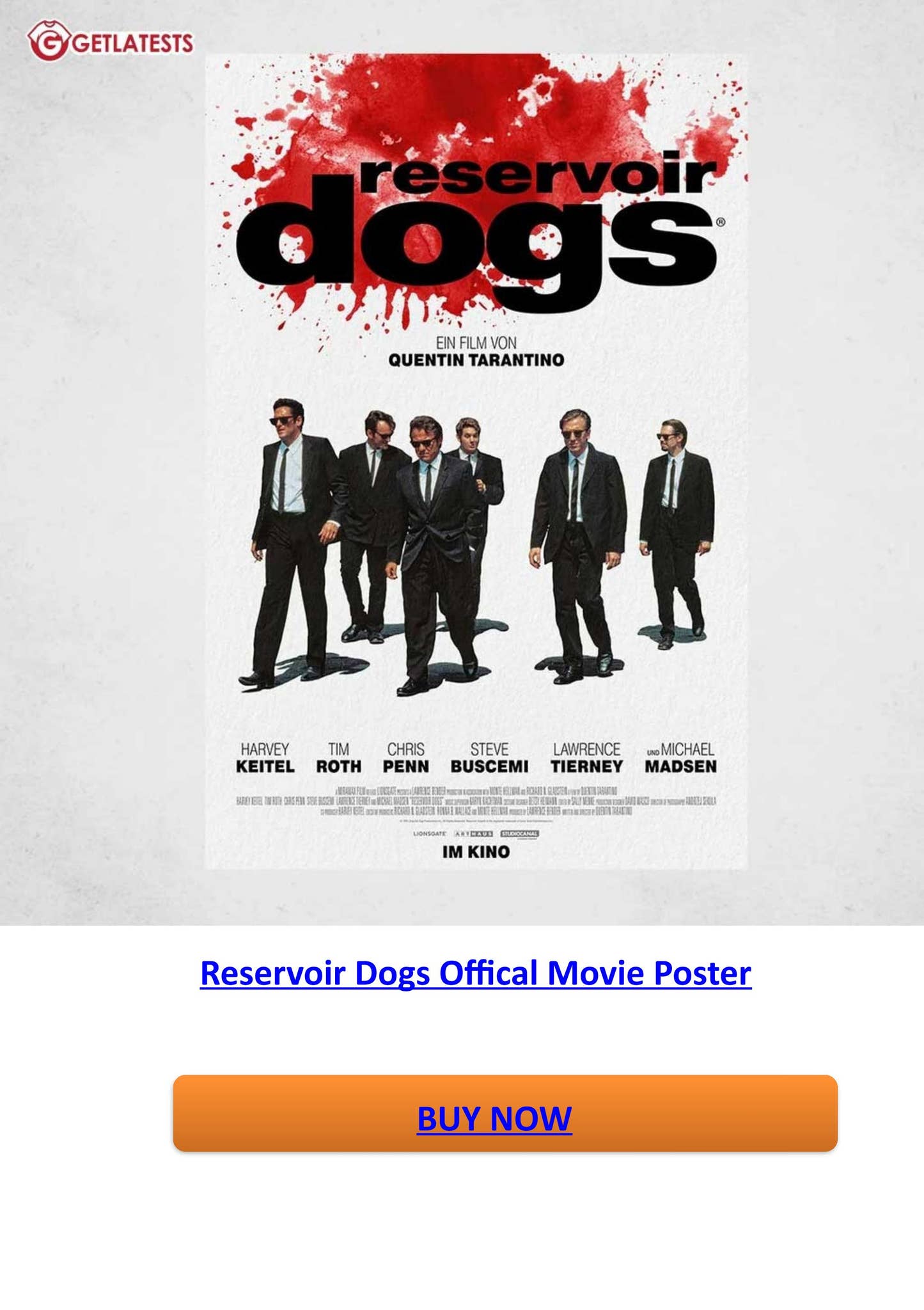 Reservoir Dogs Offical Movie Poster by Getlatests - Print