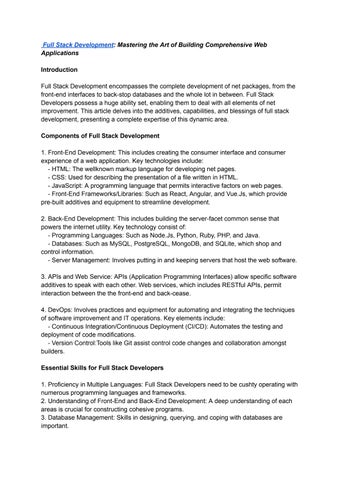 Full Stack Development by Sukhleen - Issuu