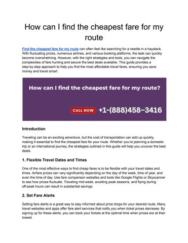How can I find the cheapest fare for my route by bookingticket - Issuu