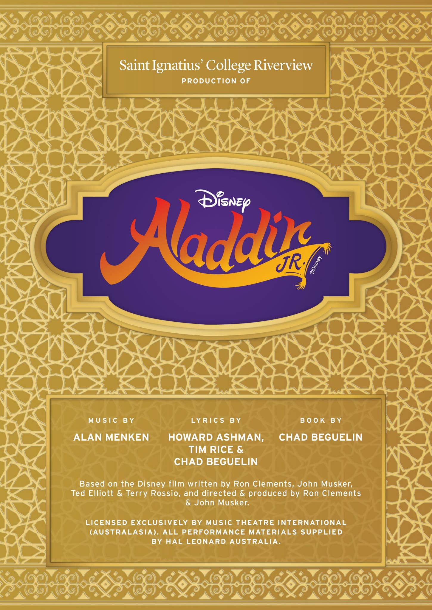 Aladdin Jr Musical Program by sicriverview - Issuu