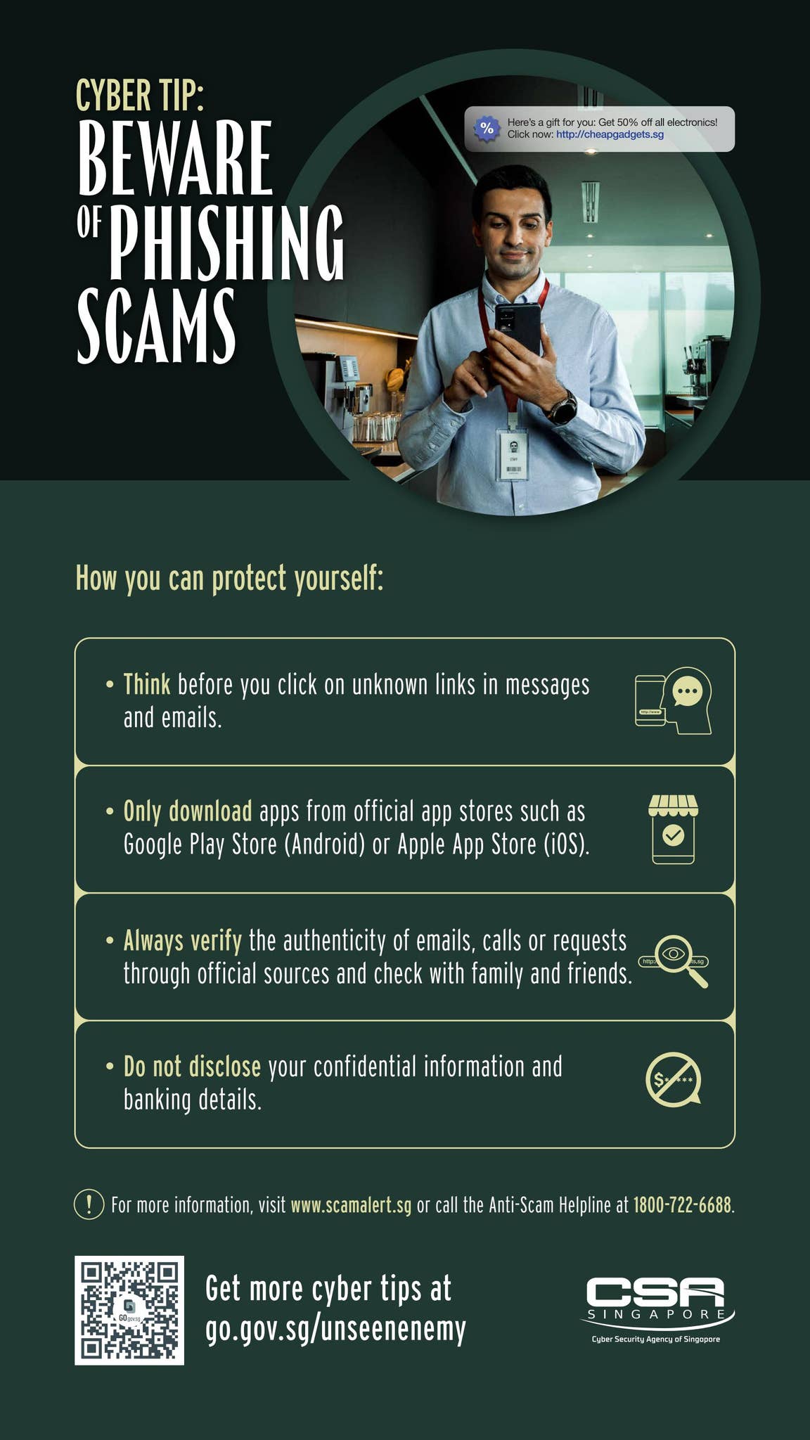 Cyber Tip Beware Of Phishing Scams By Cyber Security Agency Of