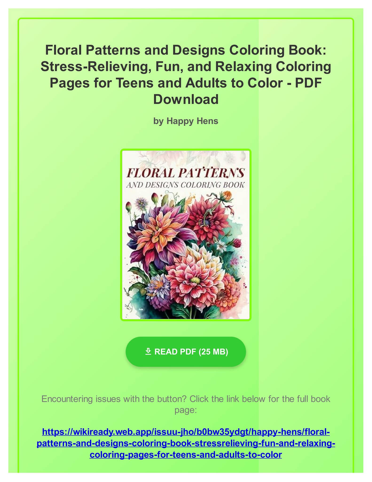 (PDF Free) Floral Patterns and Designs Coloring Book: Stress-Relieving ...