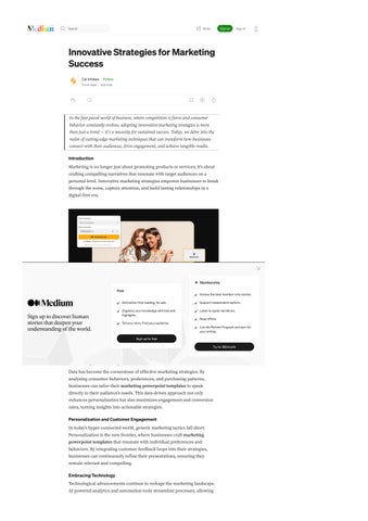 Innovative Strategies for Marketing Success