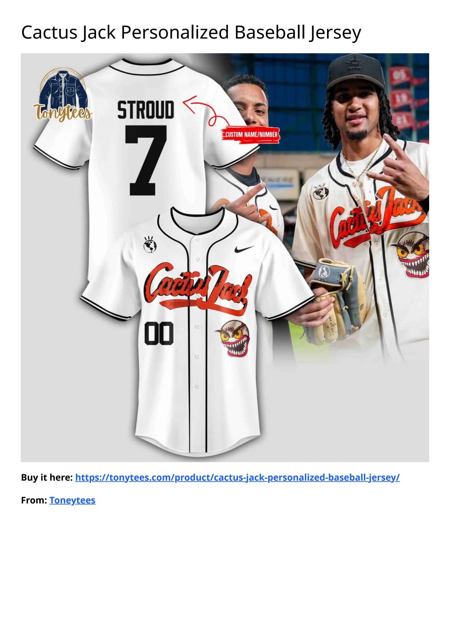 Cactus Jack Personalized Baseball Jersey by Tonytees Store - Issuu