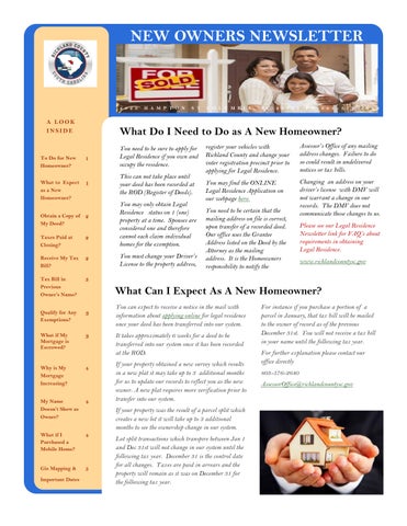 New owner newsletter