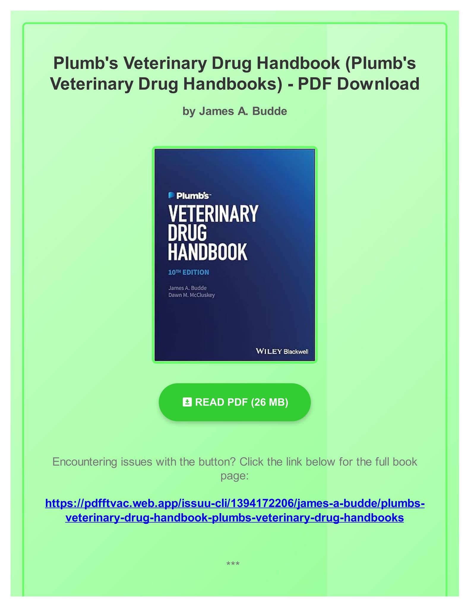 EBOOK) Plumb's Veterinary Drug Handbook (Plumb's