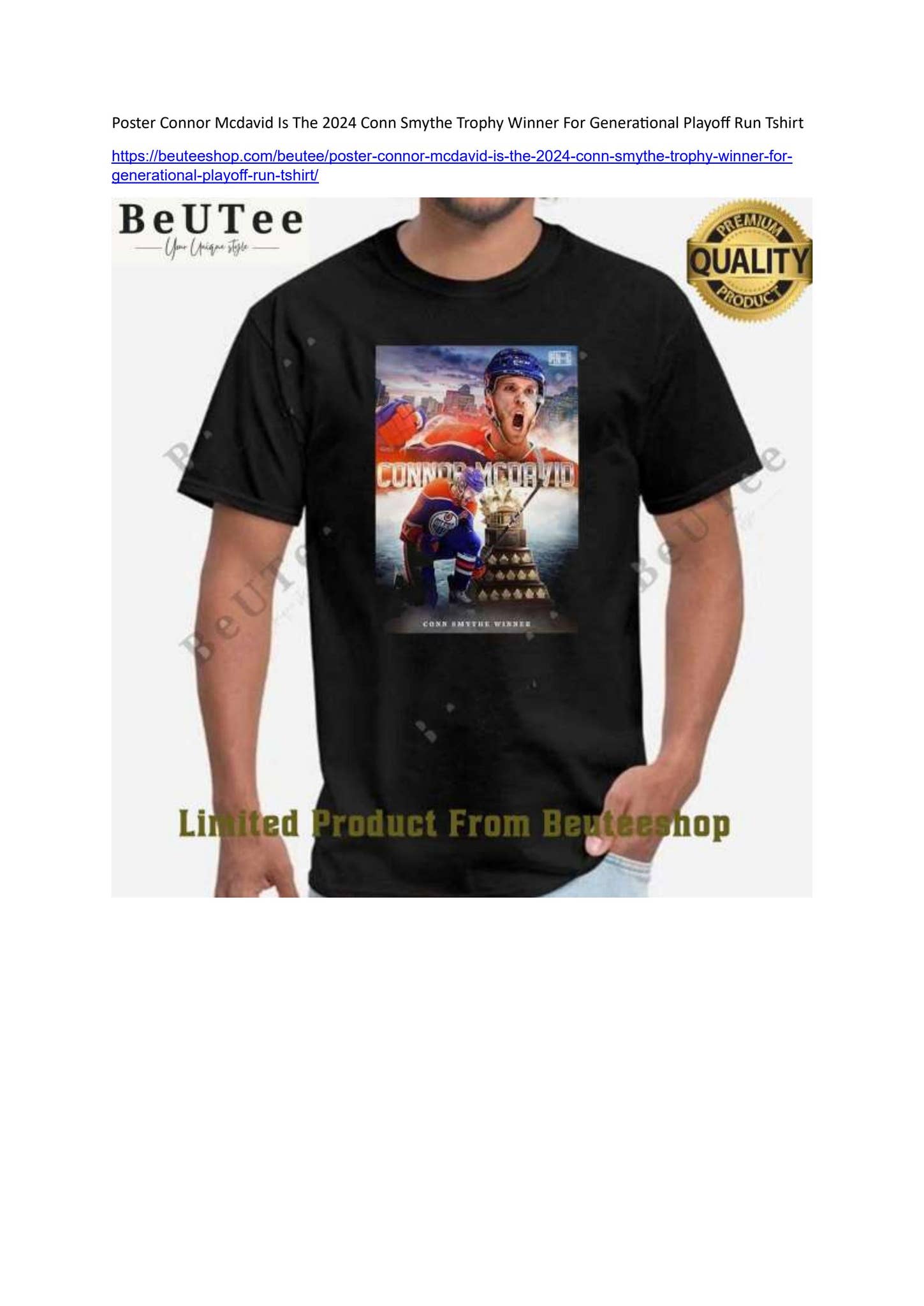 Connor Mcdavid Signature T-Shirt - Bluefink