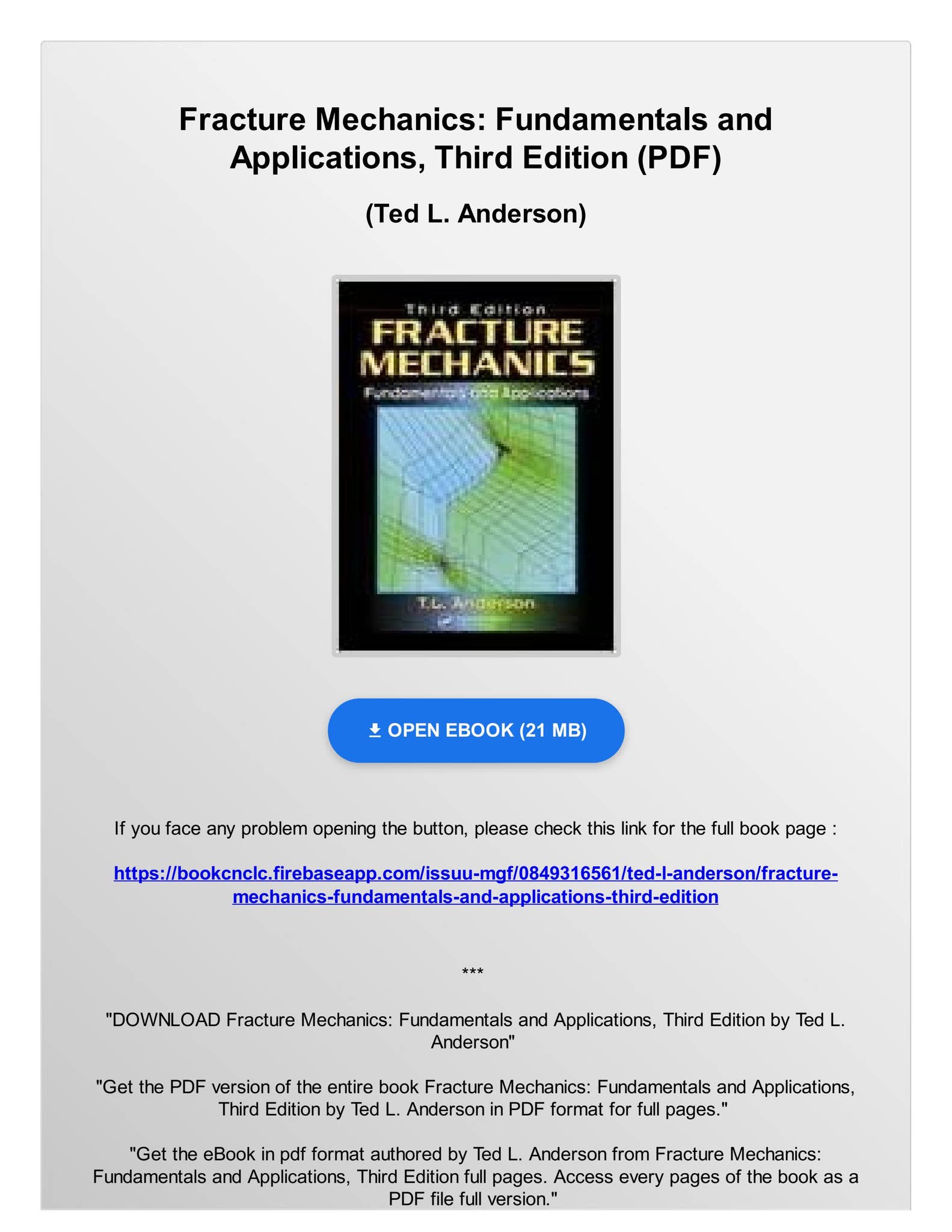 DOWNLOAD Fracture Mechanics: Fundamentals and Applications