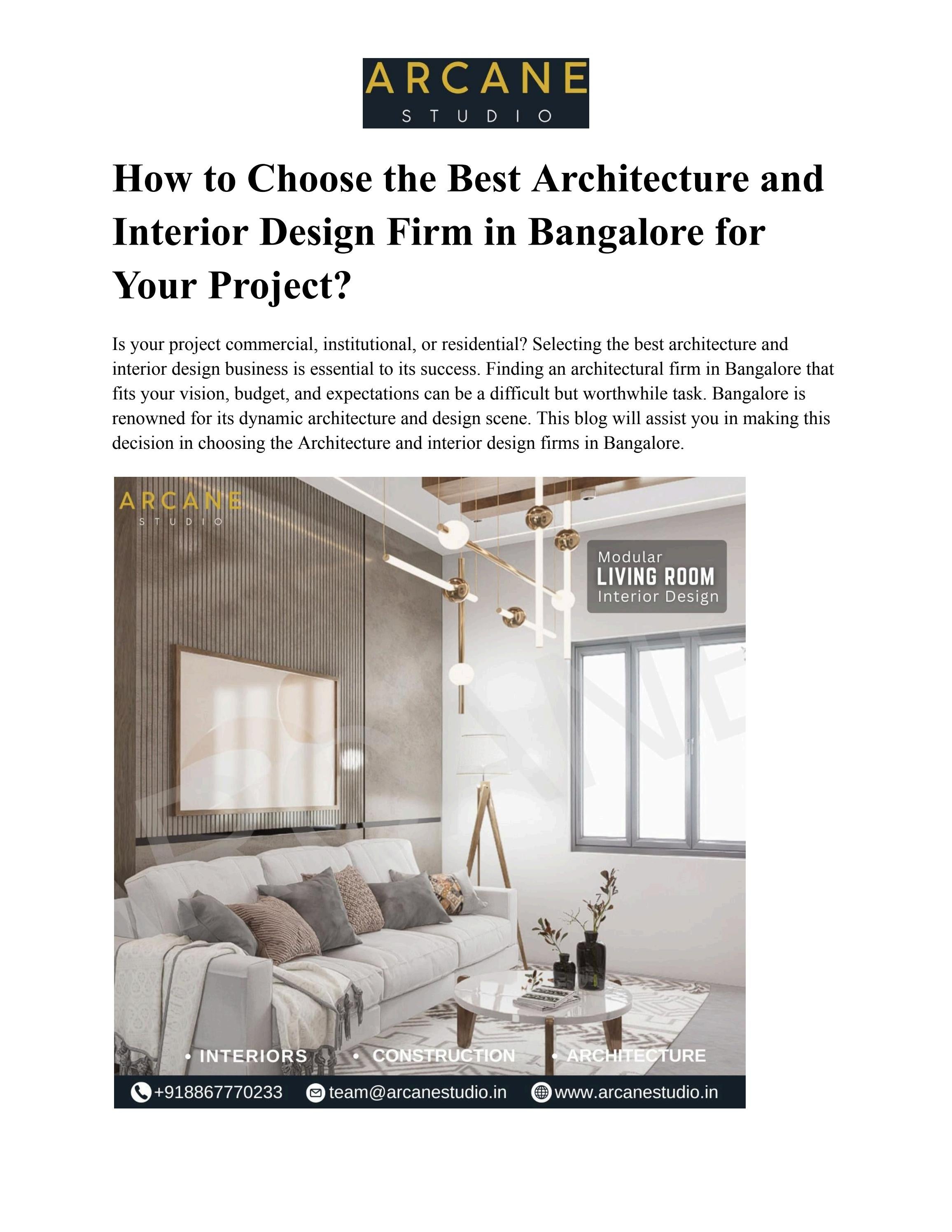 How to Choose the Best Architecture and Interior Design Firm in ...
