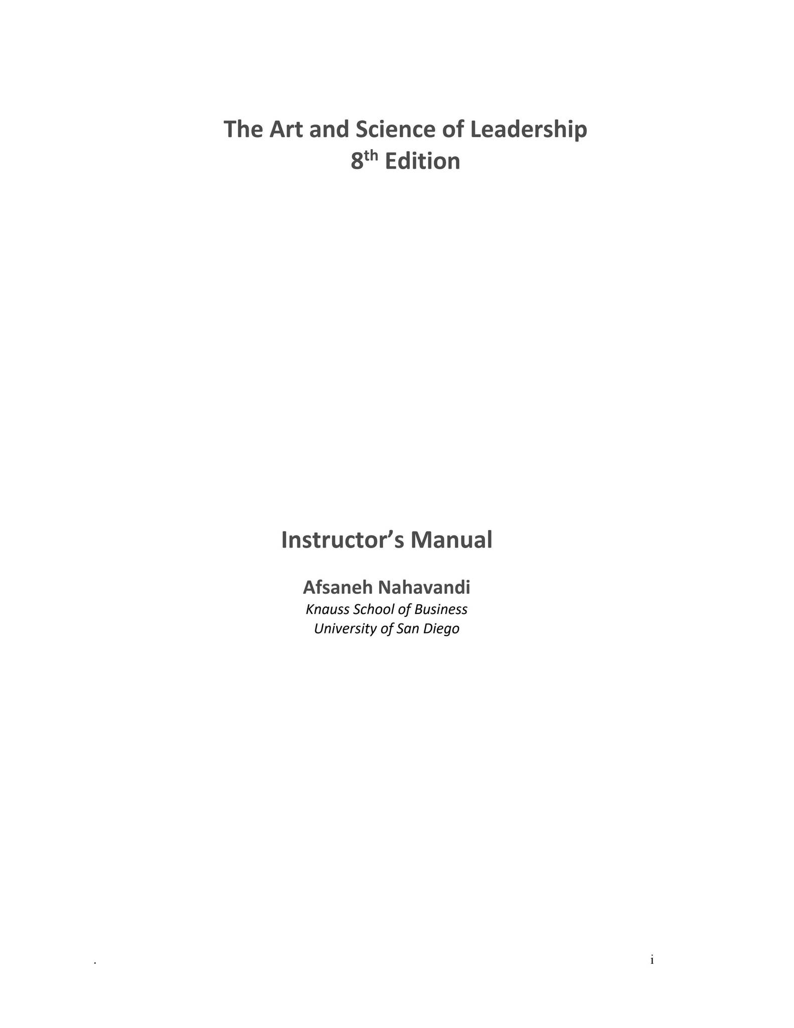 Art and Science of Leadership, The, 8th edition by Afsaneh Nahavandi ...