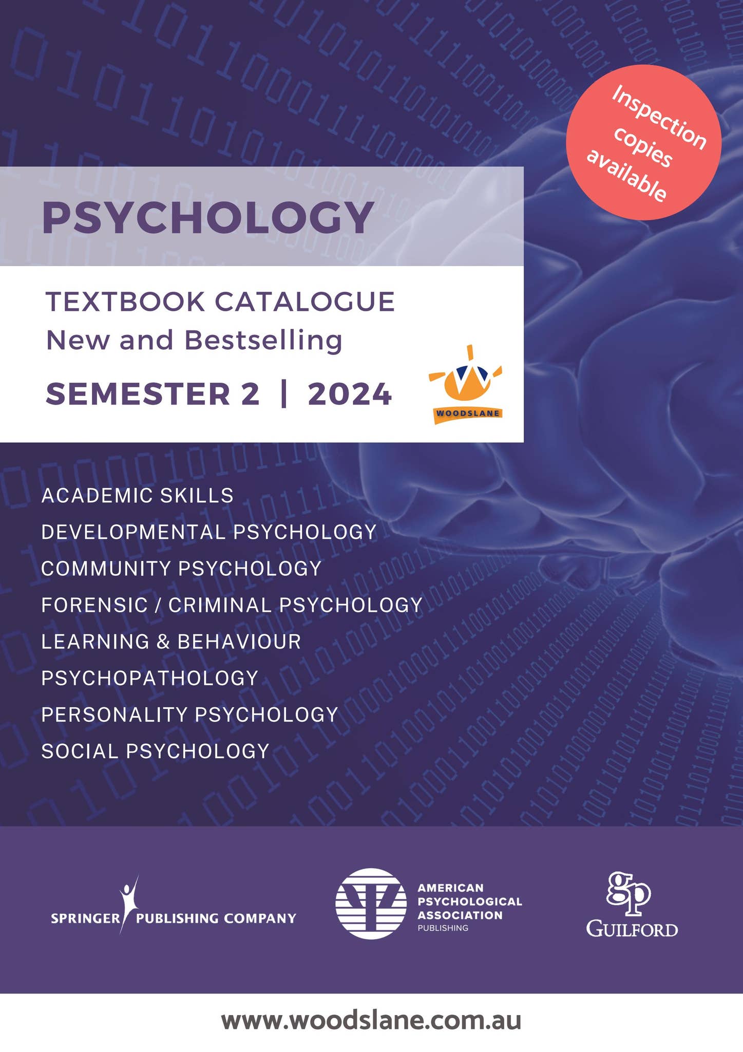 Psychology Textbook Catalogue New & Bestselling Semester 2, 2024 by