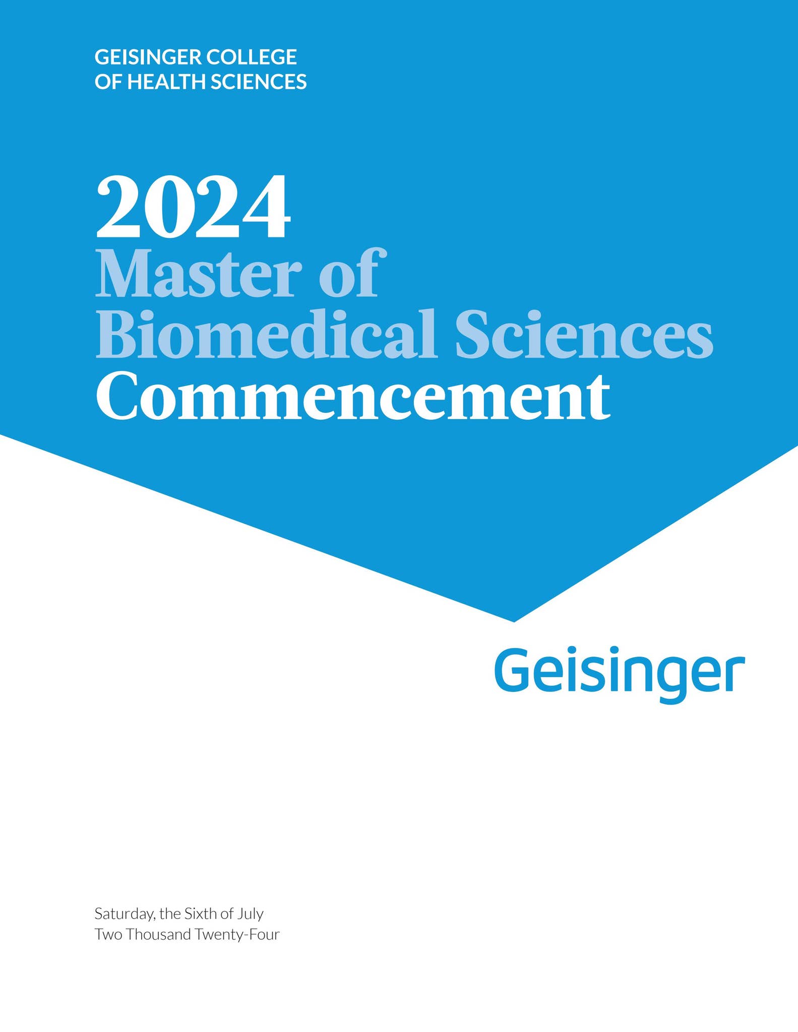 2024 Master of Biomedical Sciences Commencement Program by ...