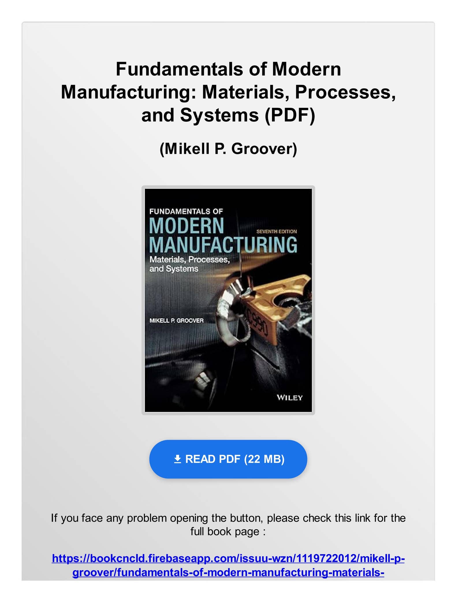Ebook PDF Fundamentals of Modern Manufacturing: Materials