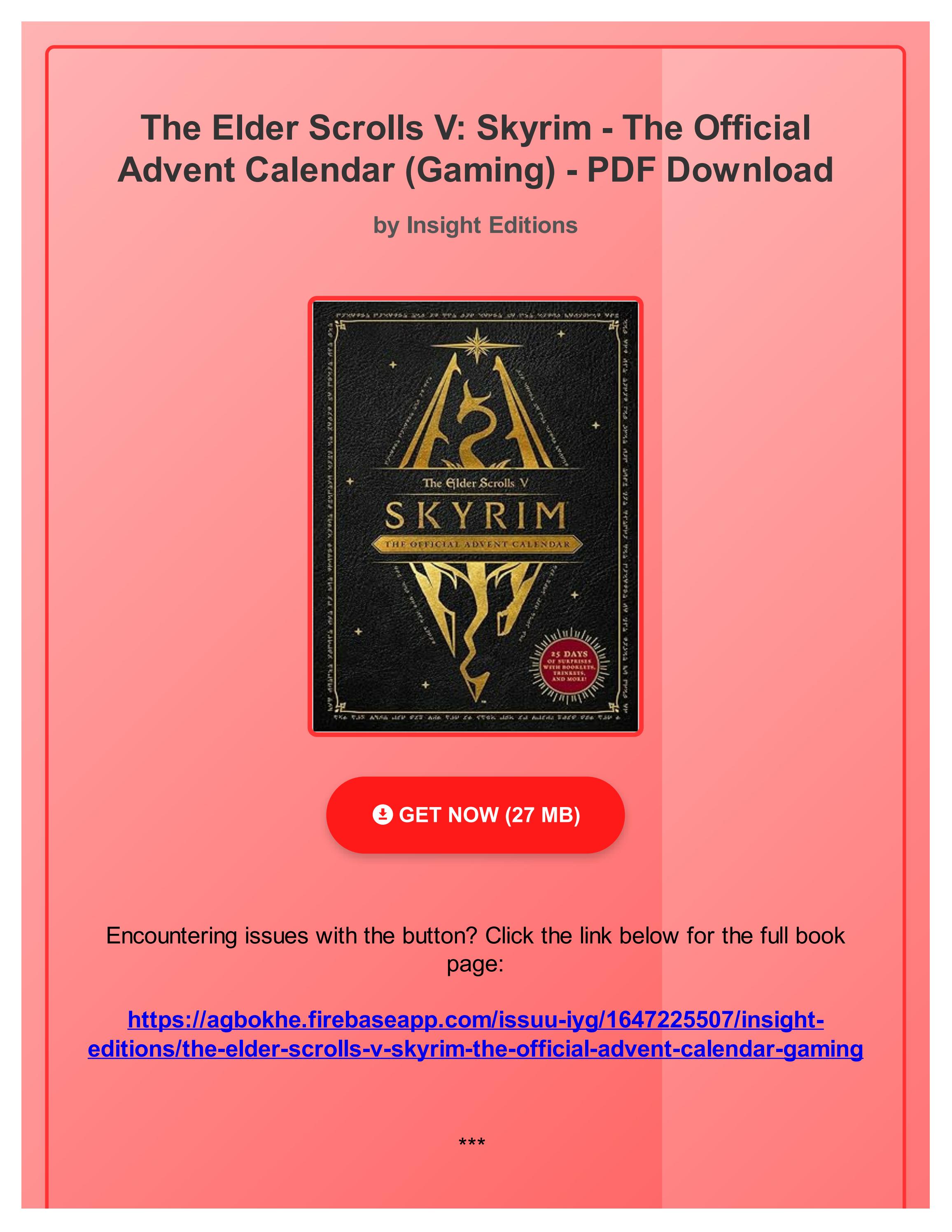 pdf-ebook-the-elder-scrolls-v-skyrim-the-official-advent-calendar