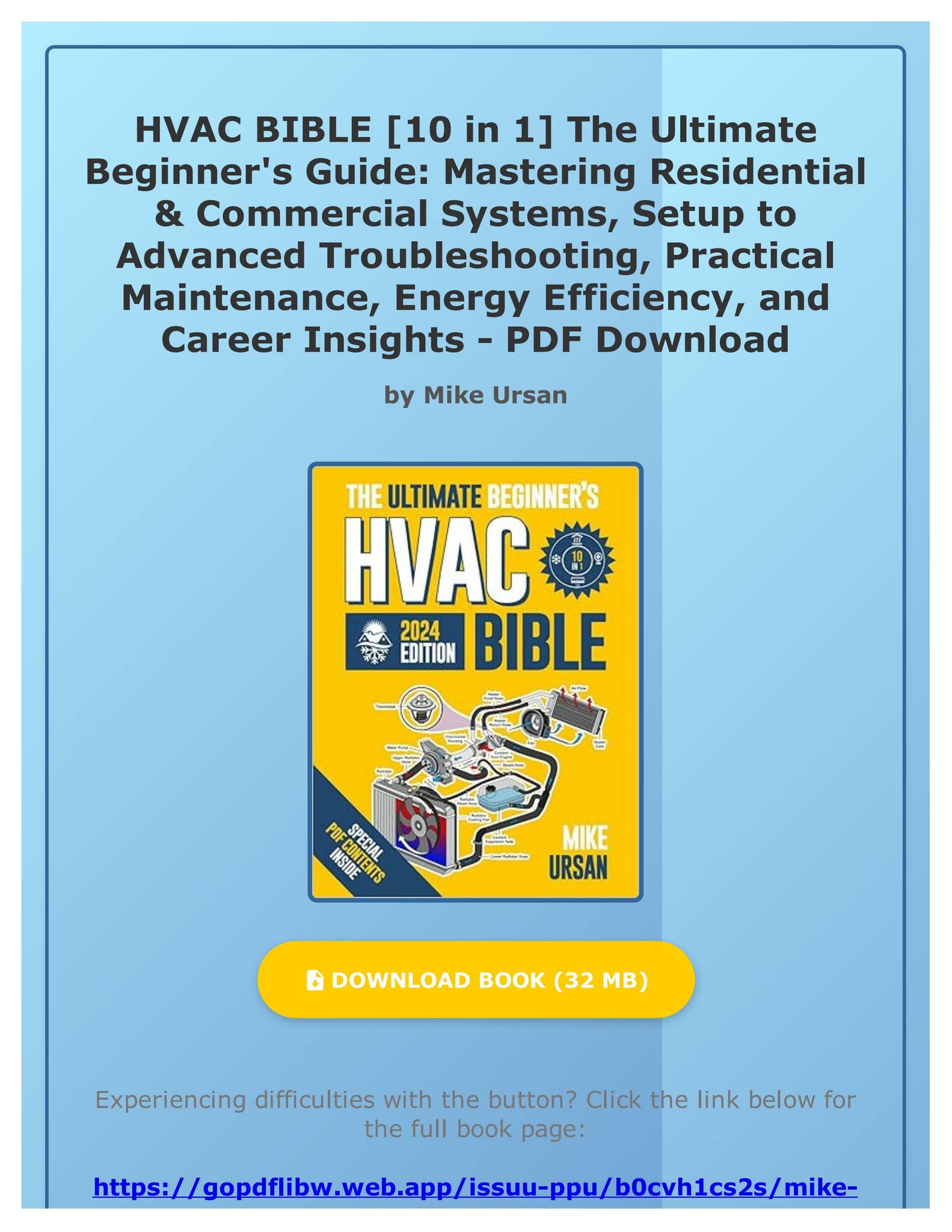 PDF Free HVAC BIBLE [10 in 1] The Ultimate Beginner's Guide: Mastering ...