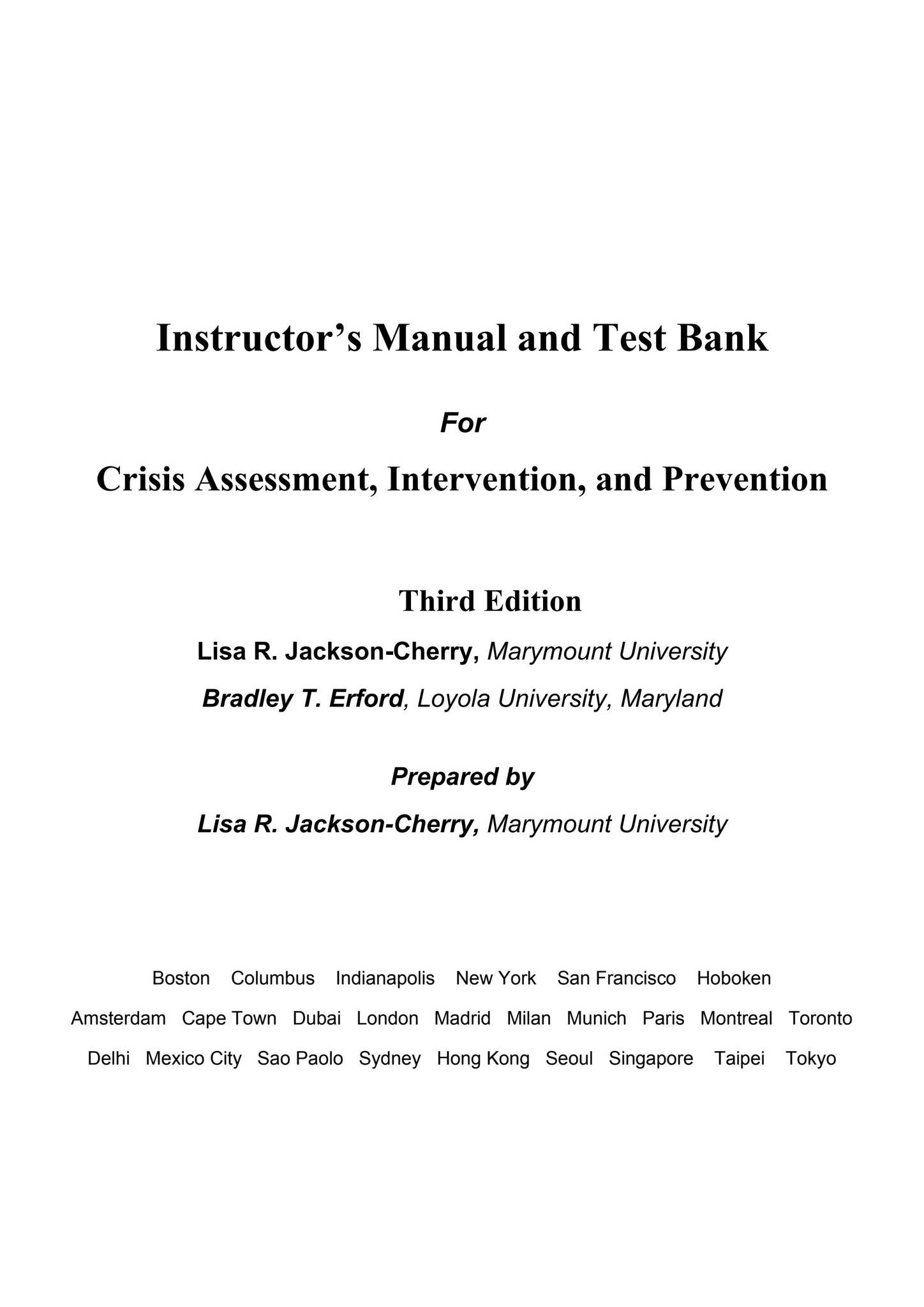 Crisis Assessment, Intervention, and Prevention, 3rd edition Jackson ...