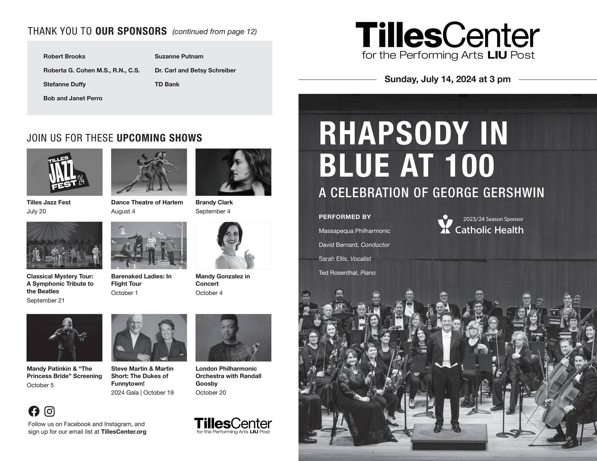Rhapsody in Blue at 100 Program by Tilles Center for the Performing ...