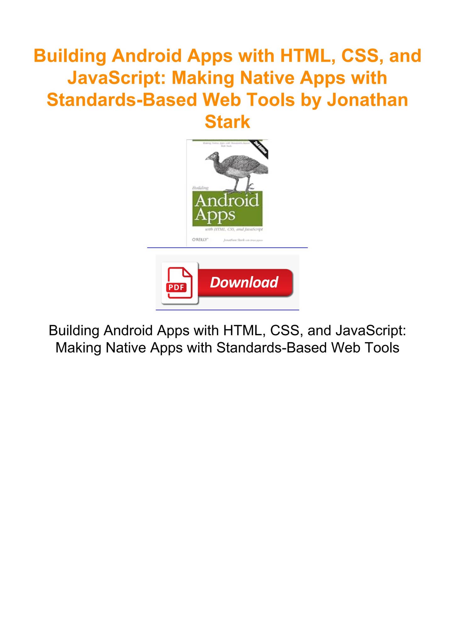 [PDF⚡READ ONLINE] Building Android Apps with HTML, CSS, and JavaScript ...