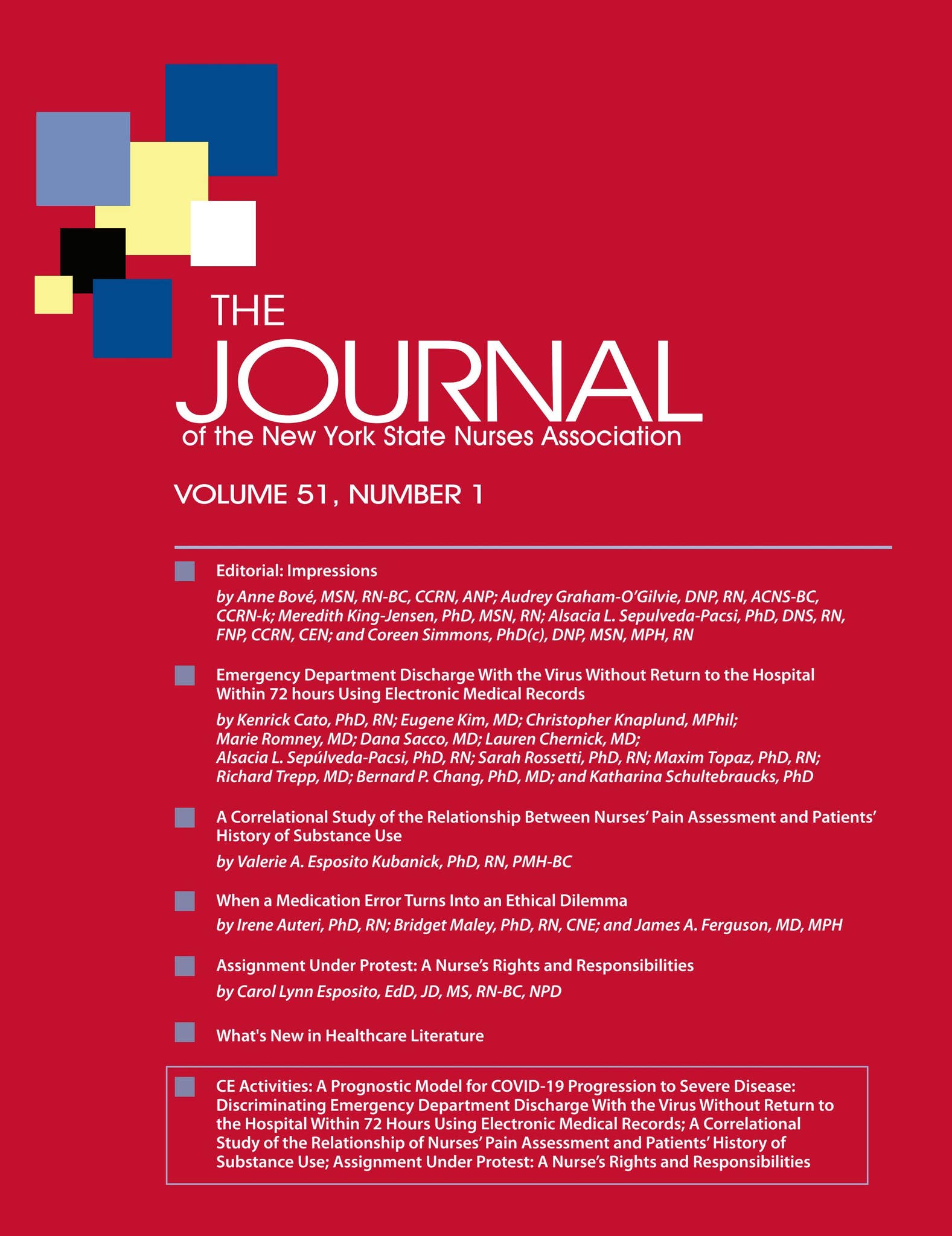 The Journal of the New York State Nurses Association, Volume