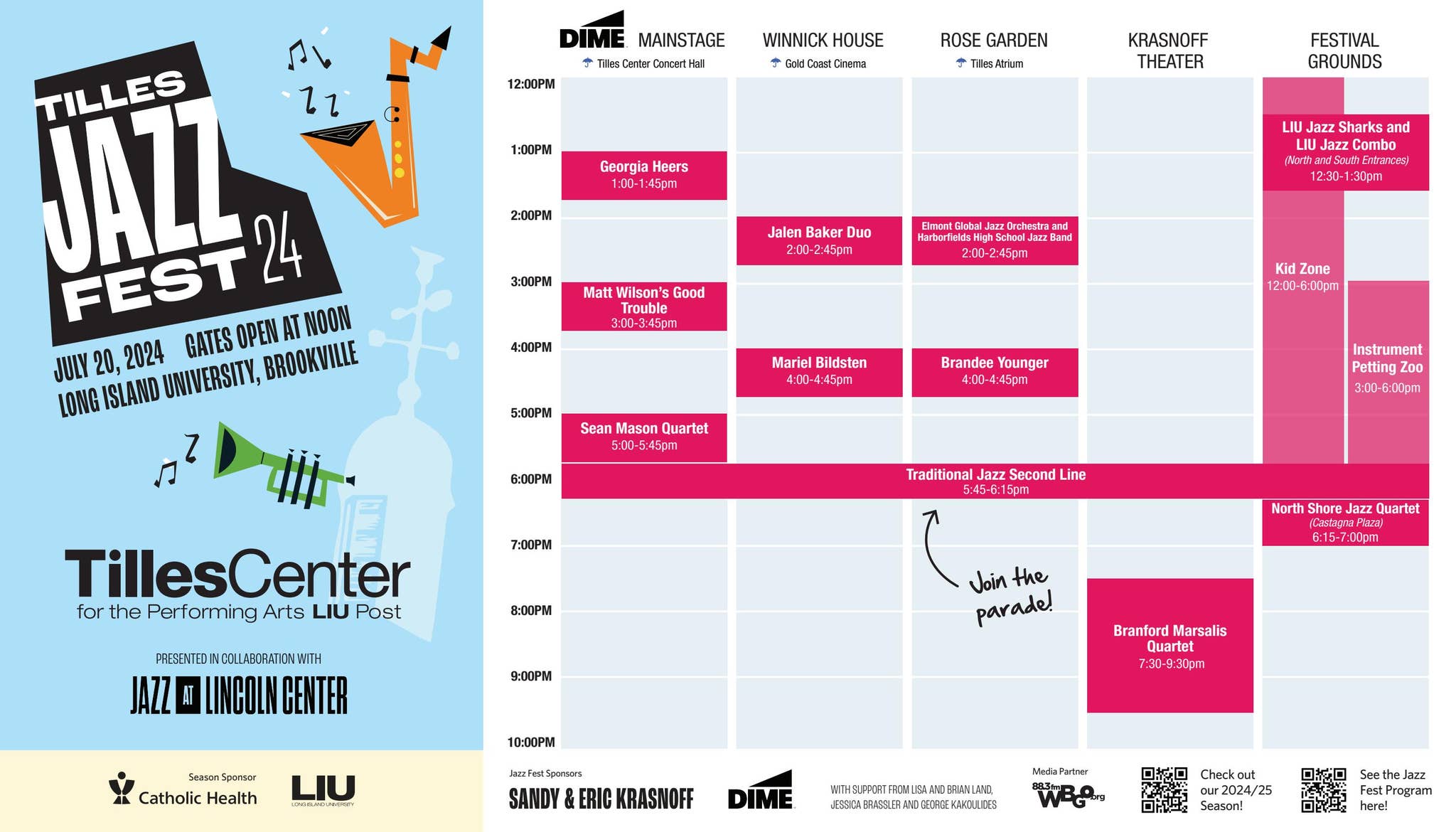 Tilles Jazz Fest Schedule and Map by Tilles Center for the Performing Arts - Issuu
