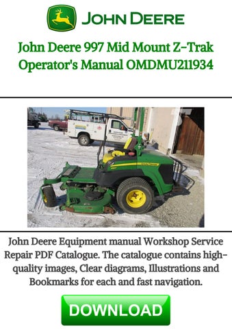 John Deere 997 Mid Mount Z-Trak Operator's Manual