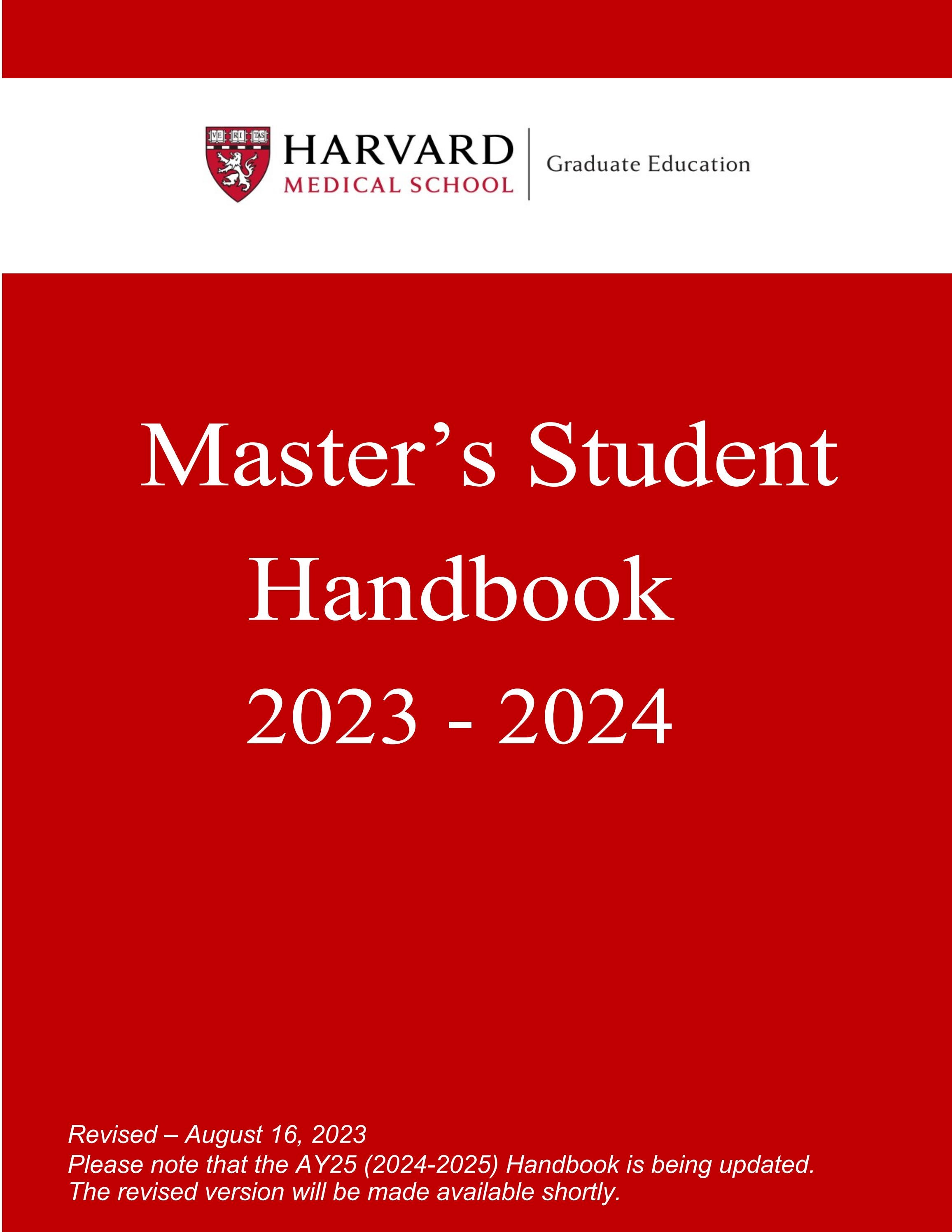 2023-2024 Master's Student Handbook by Harvard Medical School Office ...